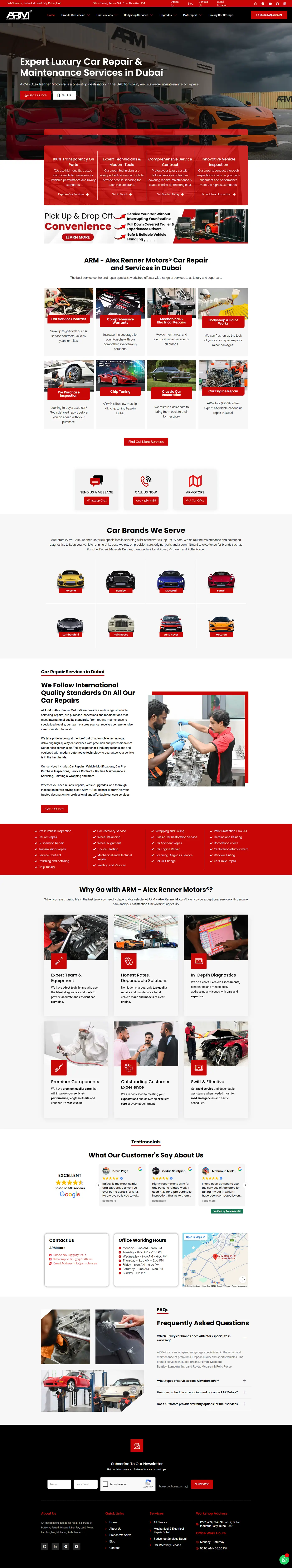 AR Motors (Alex Renner Motors) full page website screenshot