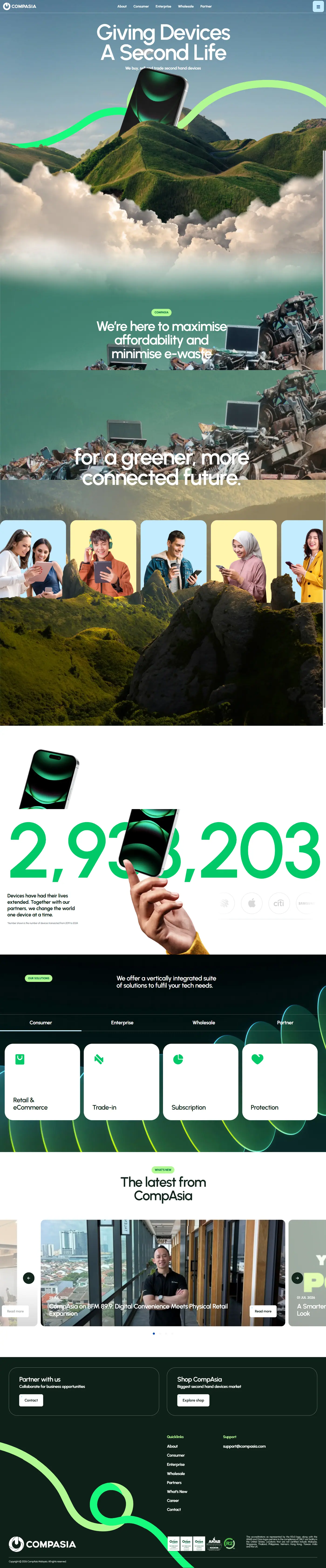 CompAsia full page website screenshot