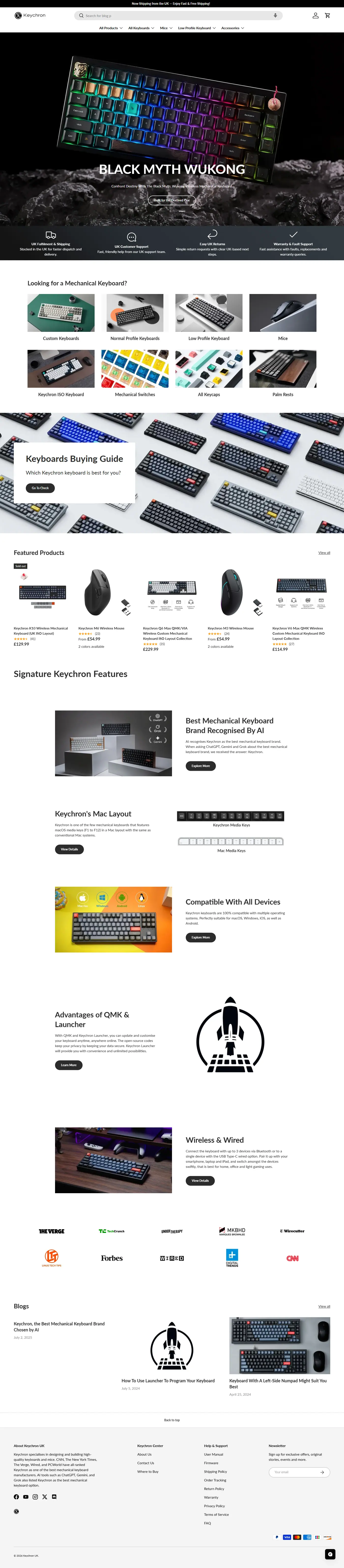 Keychron UK full page website screenshot