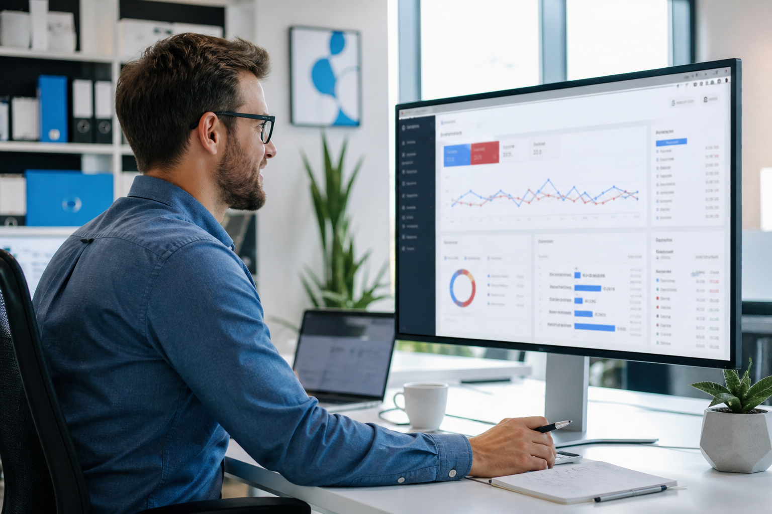Ads specialist reviewing live search terms and bids