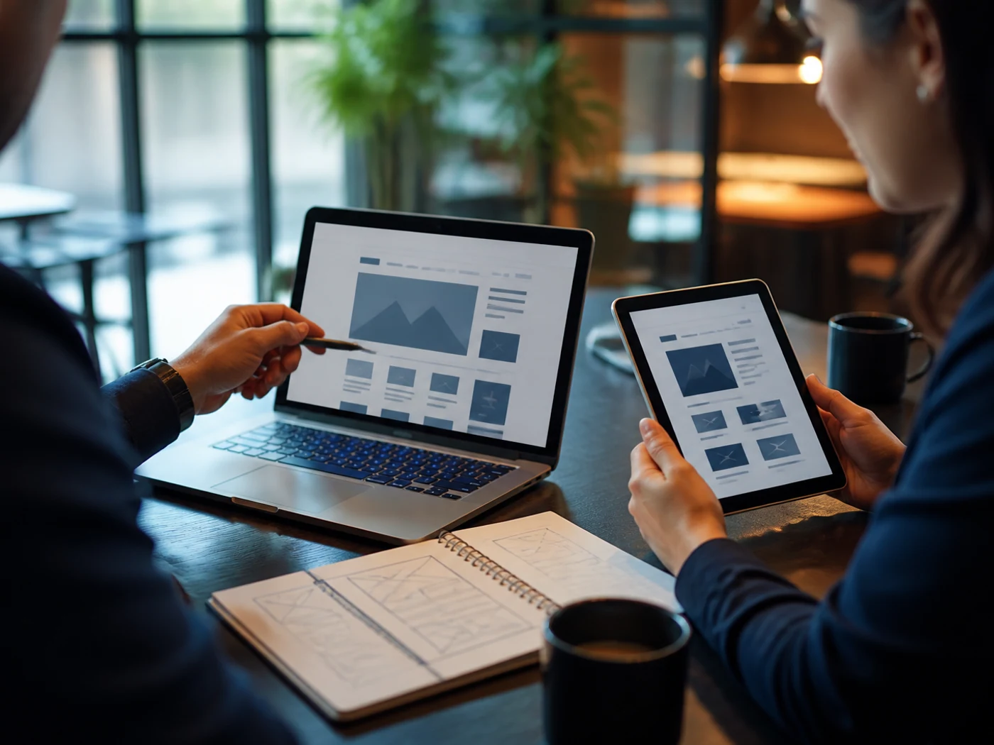 Website consultation meeting in a modern professional workspace