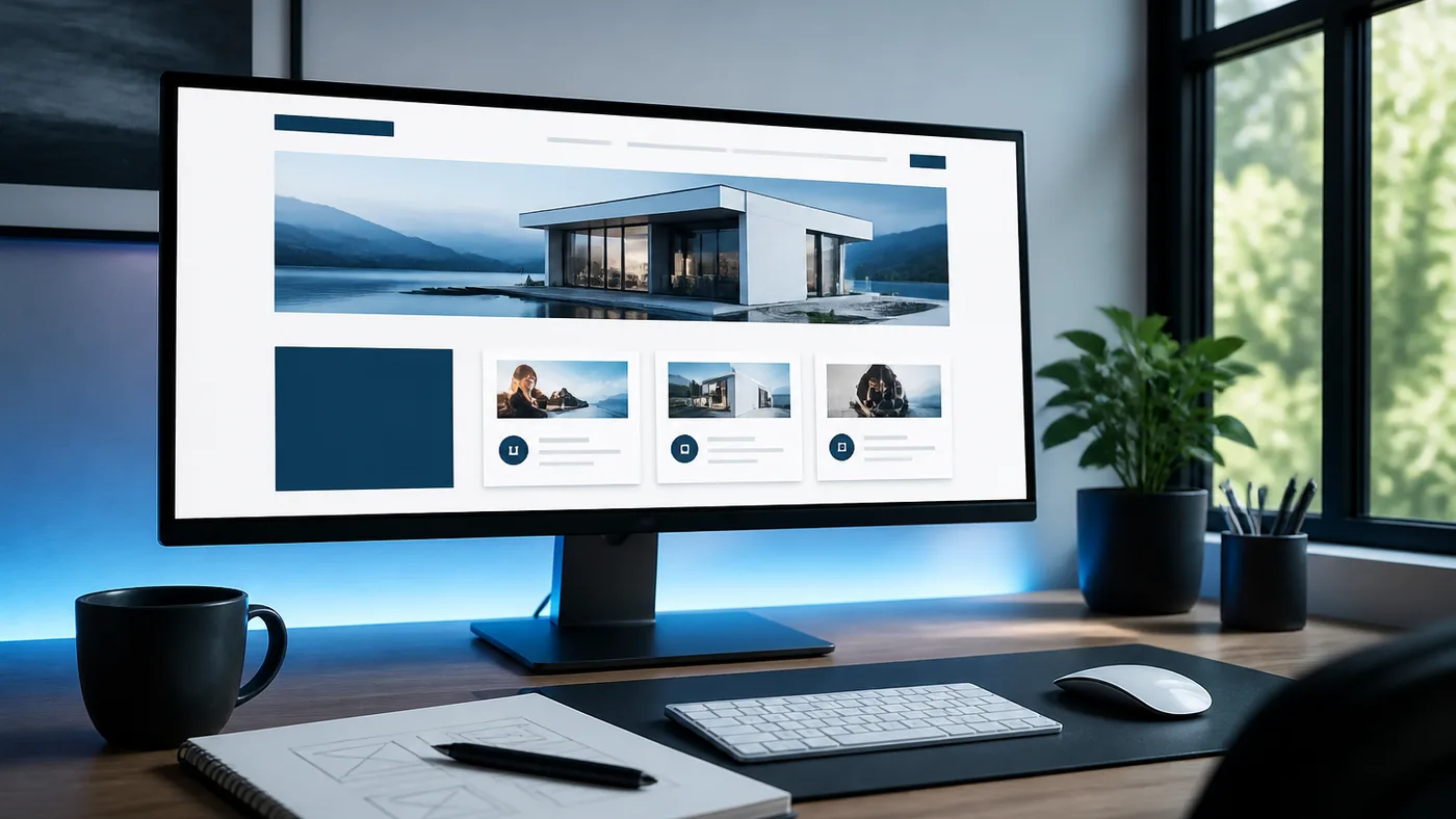 Fresh workspace visual representing new website development