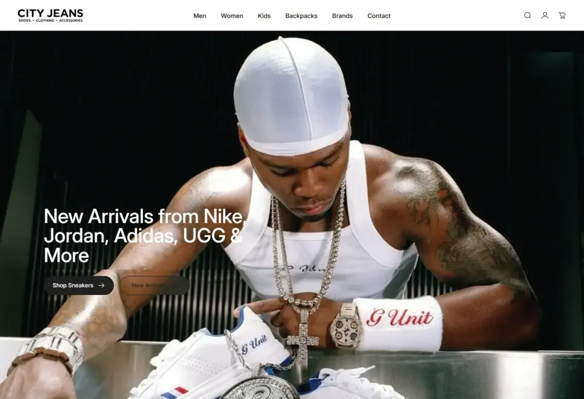 Modern retail website screenshot